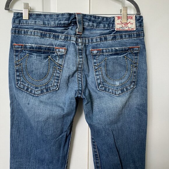 Y2K True Religion Jeans Womens 30 Straight Leg Distressed Johnny 2000s - Picture 6 of 7